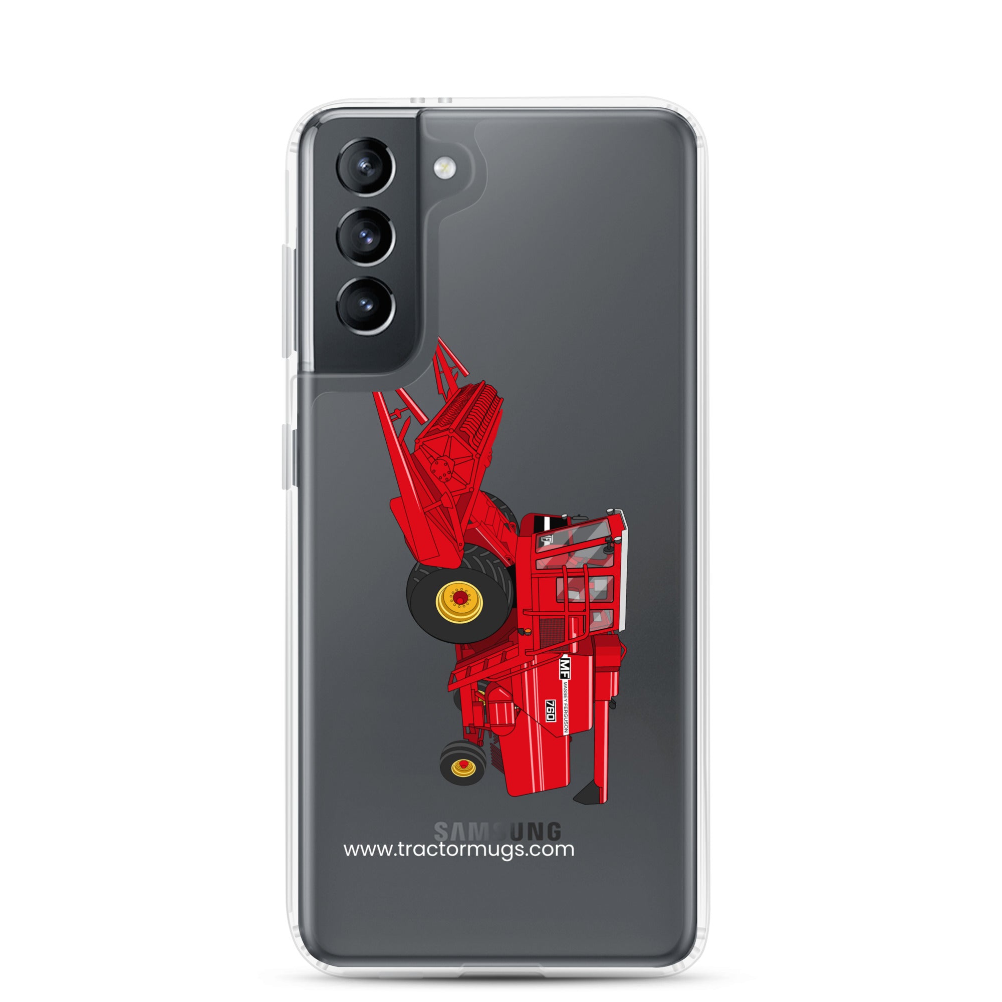 The Tractor Mugs Store Samsung Galaxy S21 Massey 760 Combine Harvester | Clear Case for Samsung® Quality Farmers Merch