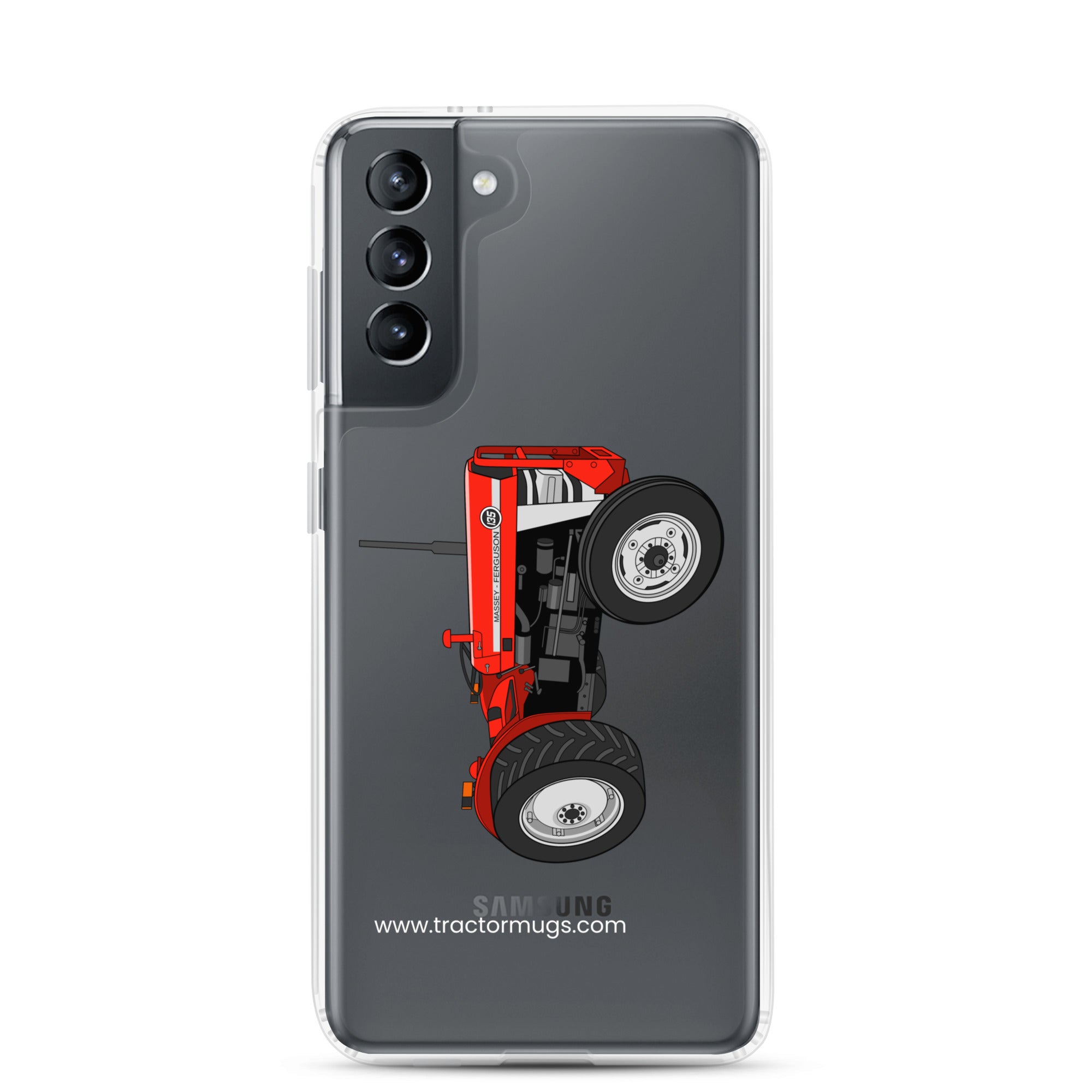 The Tractor Mugs Store Samsung Galaxy S21 Massey Ferguson 135  |  Clear Case for Samsung® Quality Farmers Merch