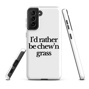 The Tractor Mugs Store Samsung Galaxy S21 Plus I'D RATHER BE CHEW'N GRASS | Tough case for Samsung® Quality Farmers Merch