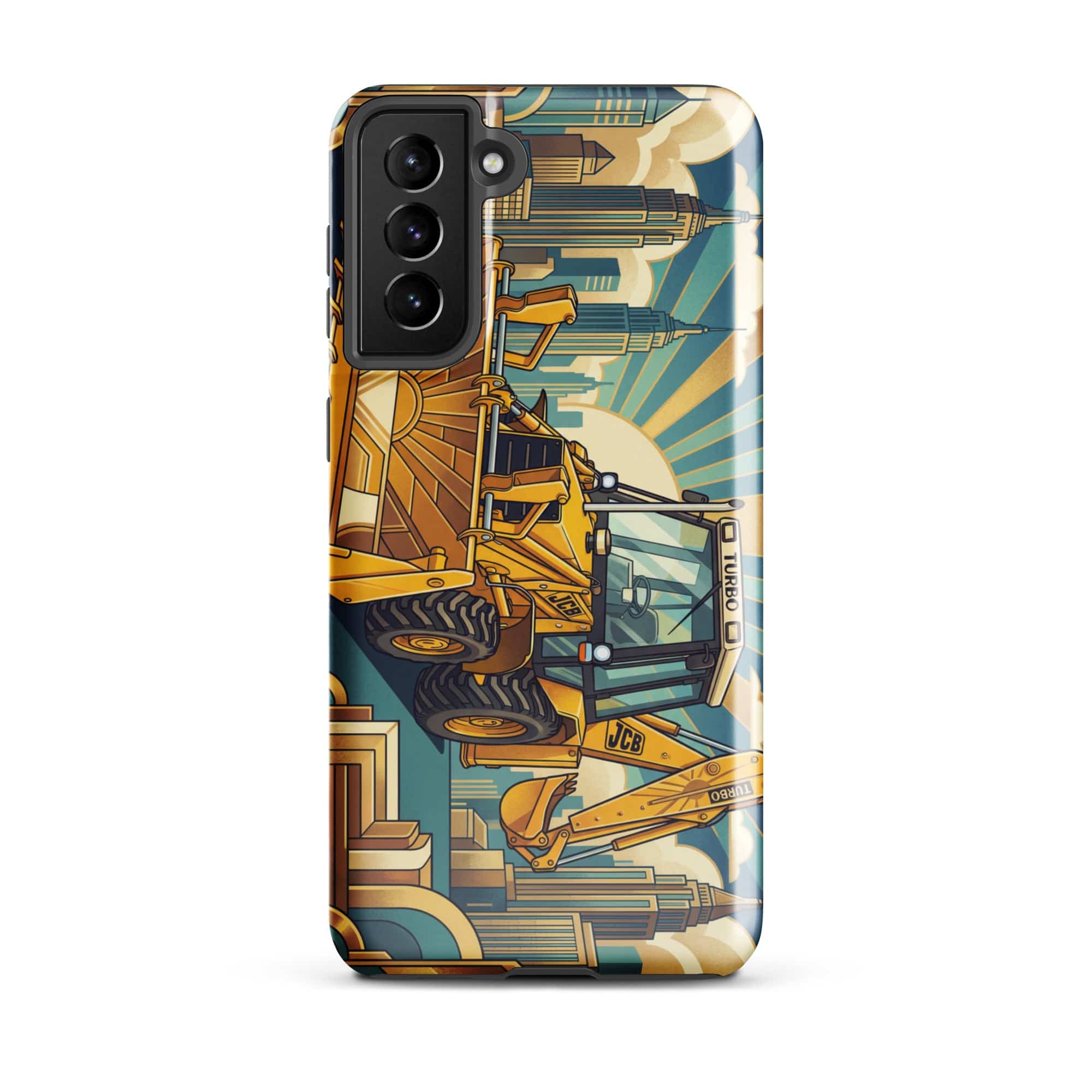 The Tractor Mugs Store Samsung Galaxy S21 Plus JCB 3CX TURBO | Art Deco Tough case for Samsung® Quality Farmers Merch