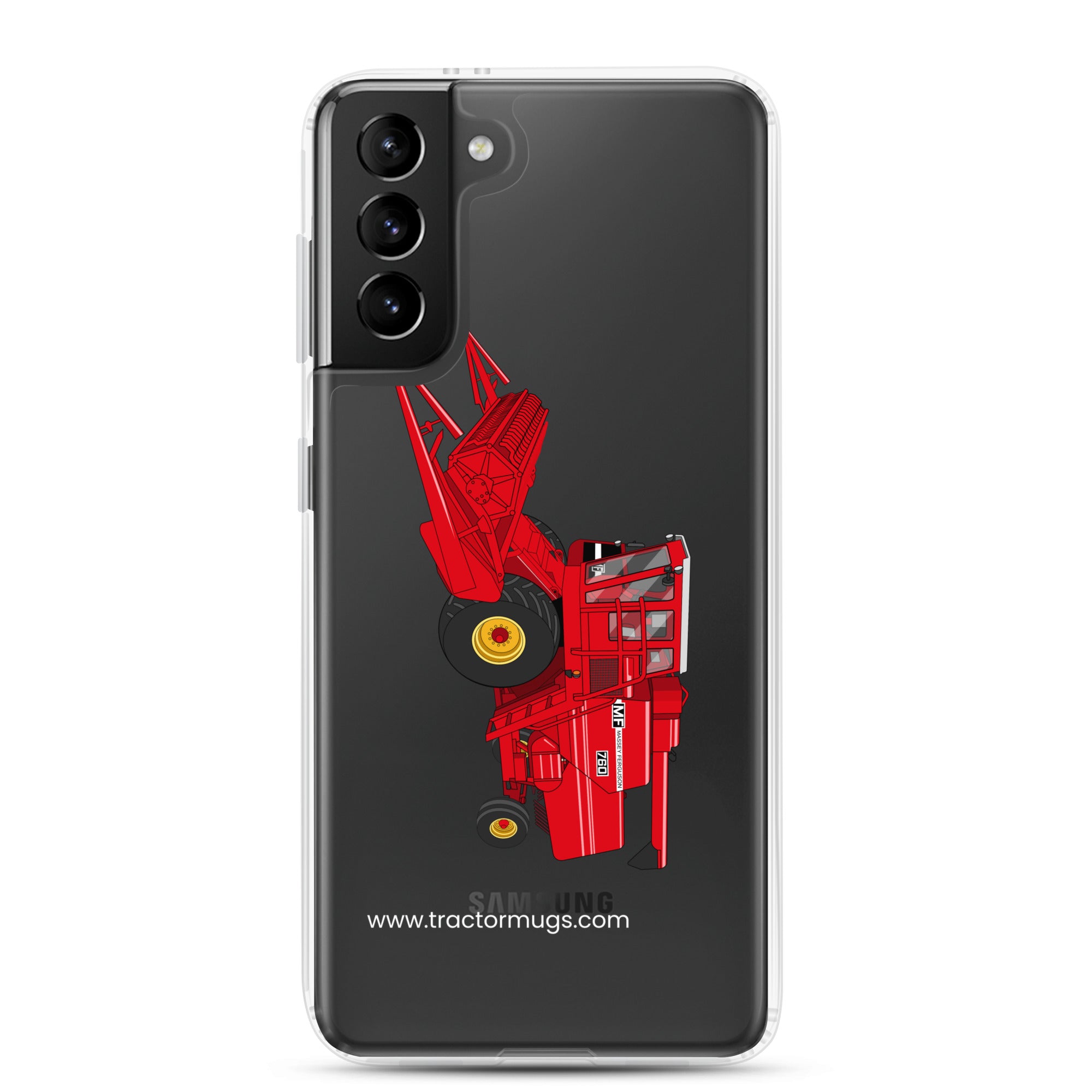 The Tractor Mugs Store Samsung Galaxy S21 Plus Massey 760 Combine Harvester | Clear Case for Samsung® Quality Farmers Merch