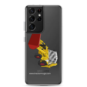 The Tractor Mugs Store Samsung Galaxy S21 Ultra JCB 3CX White Cabin 2WD | Clear Case for Samsung® Quality Farmers Merch