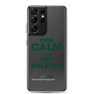 The Tractor Mugs Store Samsung Galaxy S21 Ultra KEEP CALM and KEEP MILKING | Clear Case for Samsung® Quality Farmers Merch