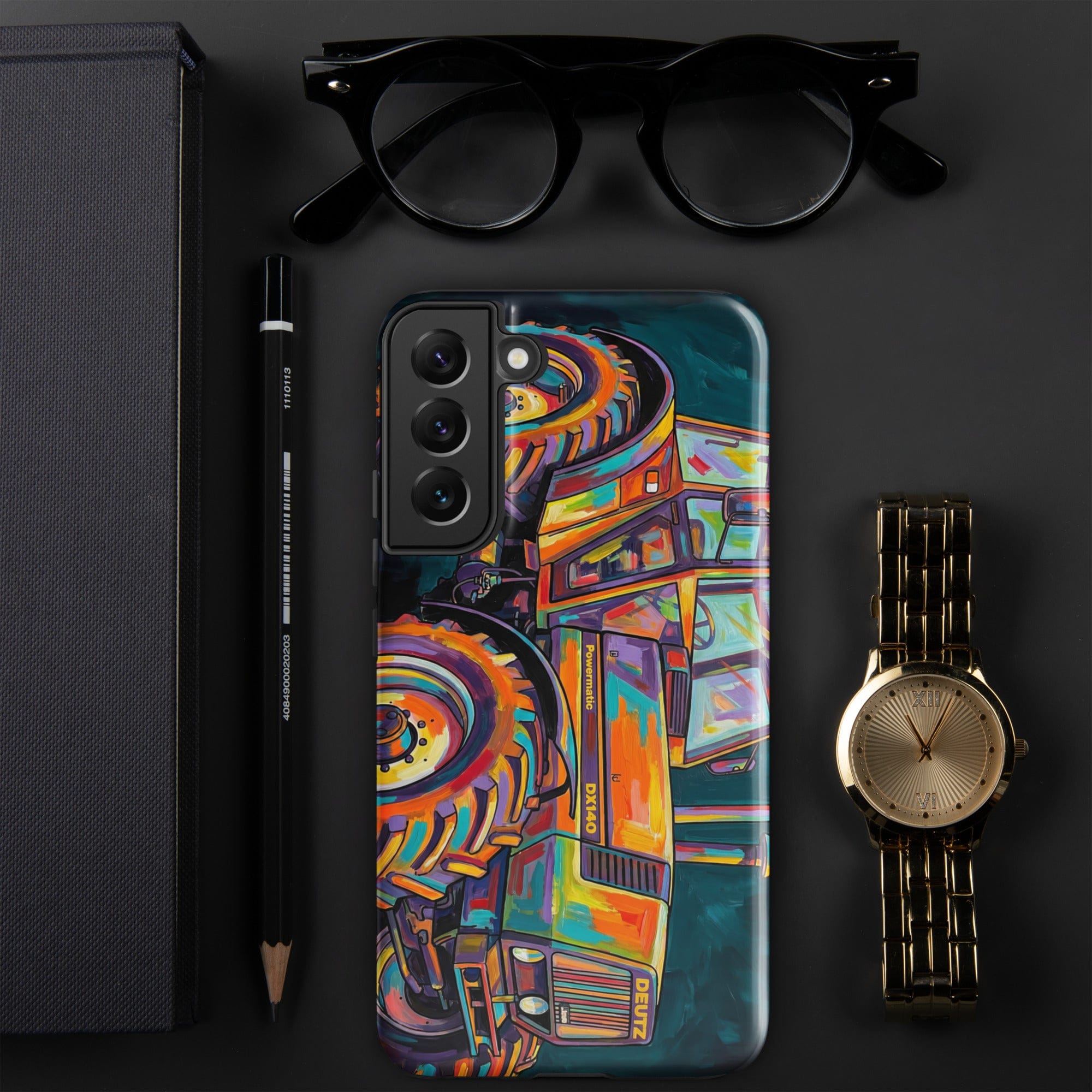 The Tractor Mugs Store Samsung Galaxy S22 Plus Deutz Fahr DX 140 | Splash Art Tough case for Samsung® Quality Farmers Merch