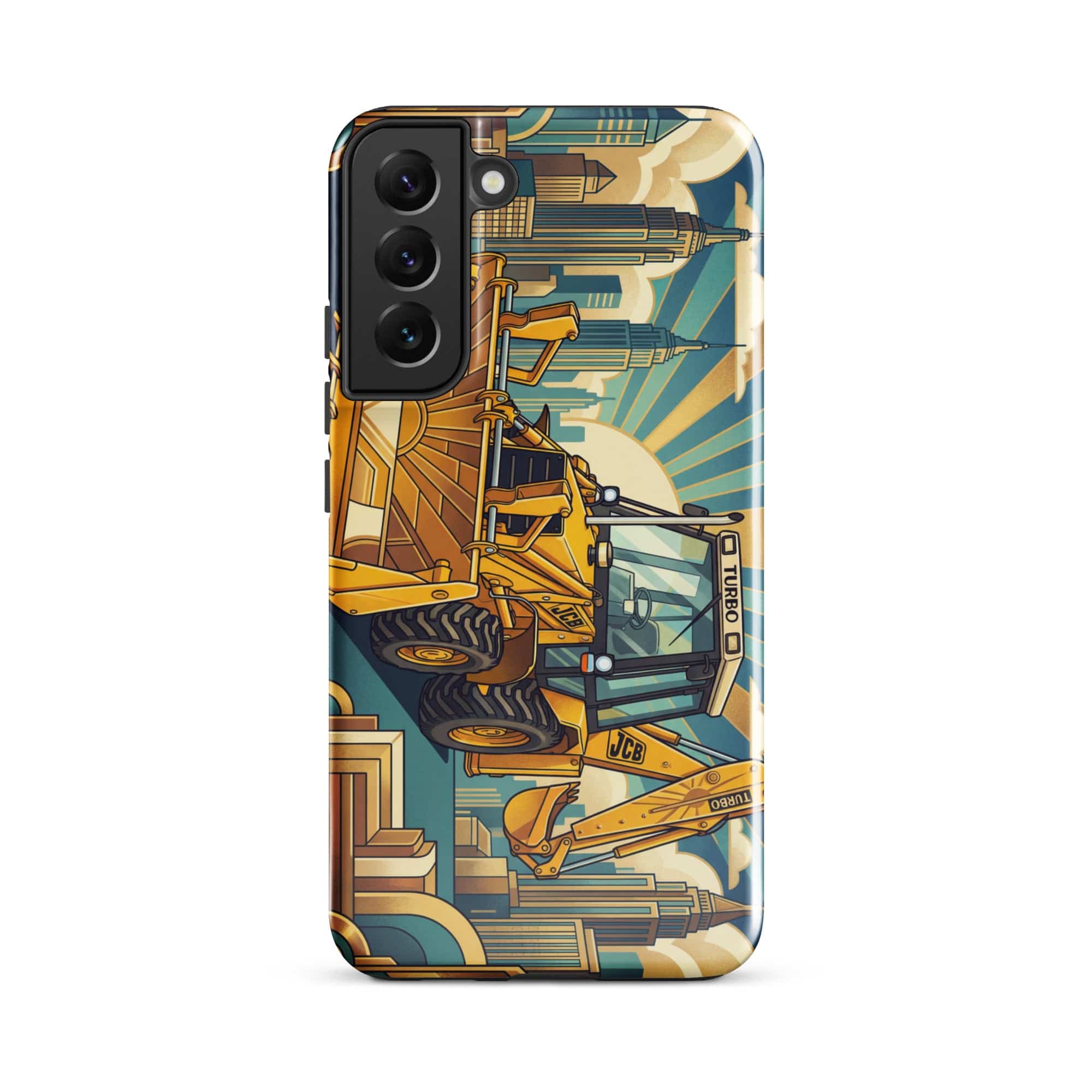 The Tractor Mugs Store Samsung Galaxy S22 Plus JCB 3CX TURBO | Art Deco Tough case for Samsung® Quality Farmers Merch
