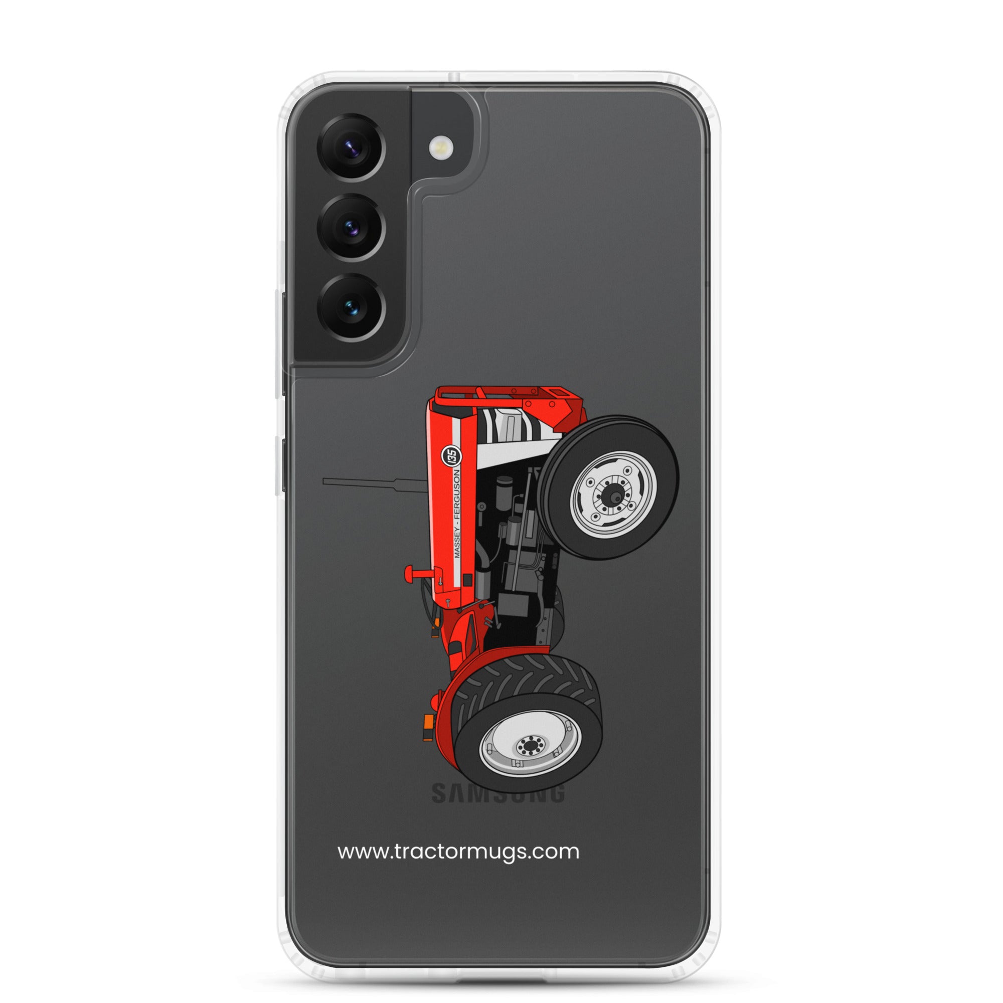 The Tractor Mugs Store Samsung Galaxy S22 Plus Massey Ferguson 135 with cab  | Clear Case for Samsung® Quality Farmers Merch