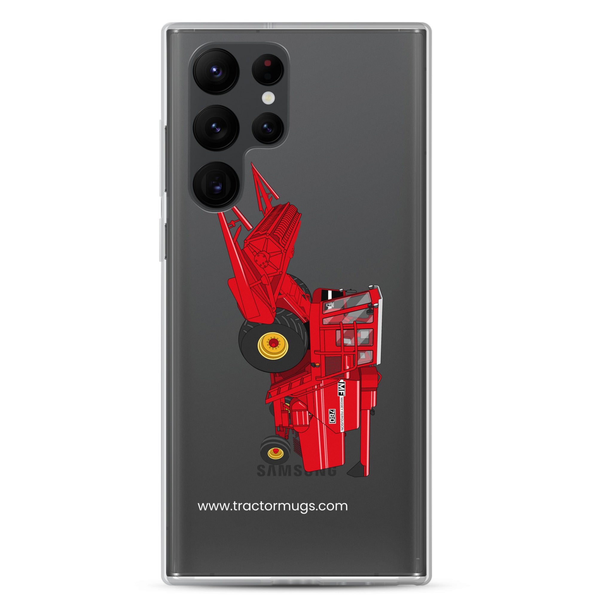 The Tractor Mugs Store Samsung Galaxy S22 Ultra Massey 760 Combine Harvester | Clear Case for Samsung® Quality Farmers Merch