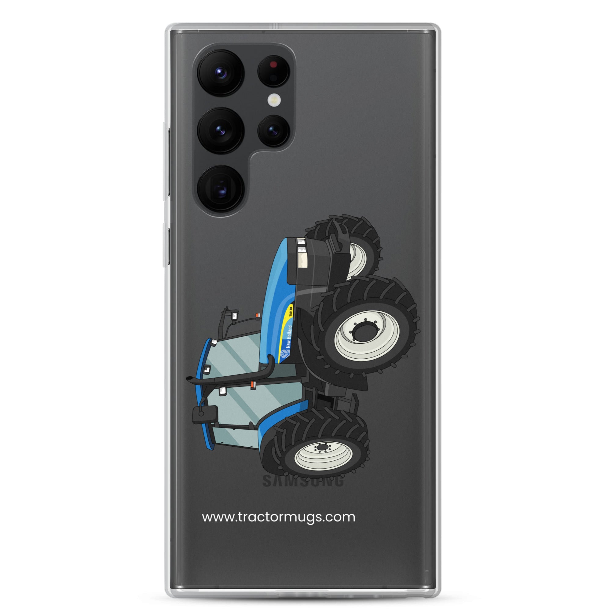 The Tractor Mugs Store Samsung Galaxy S22 Ultra New Holland TM 140 | Clear Case for Samsung® Quality Farmers Merch