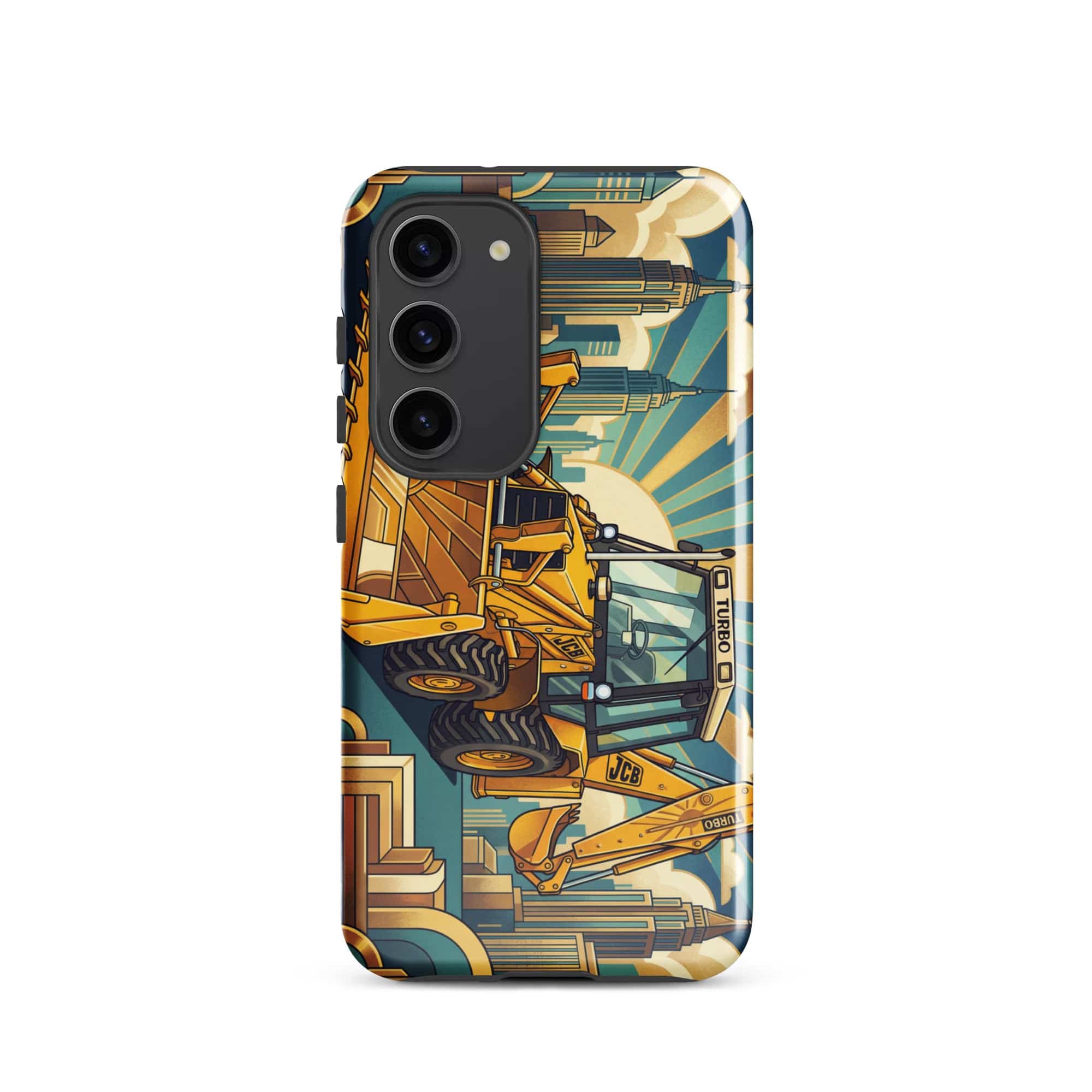The Tractor Mugs Store Samsung Galaxy S23 JCB 3CX TURBO | Art Deco Tough case for Samsung® Quality Farmers Merch