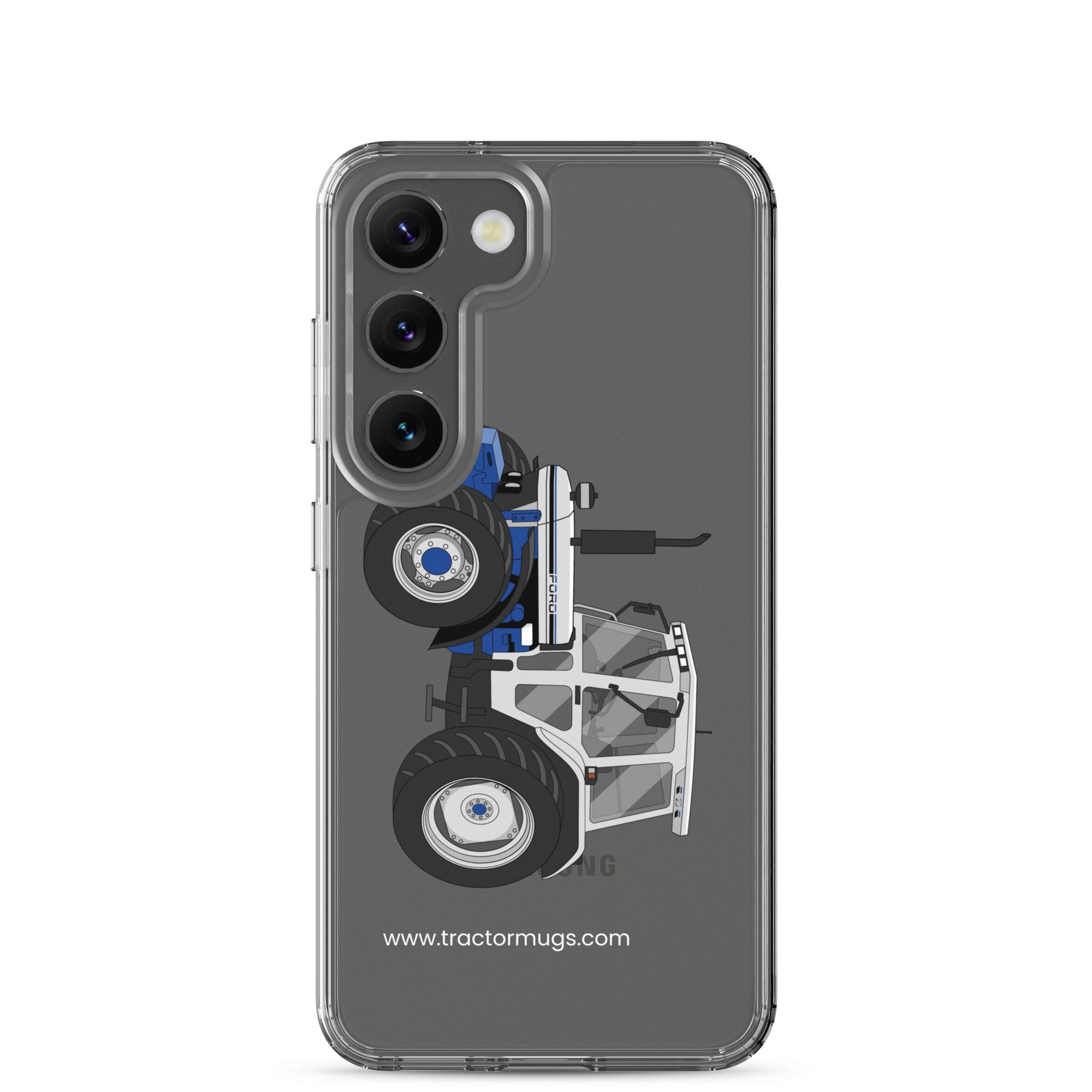 The Tractor Mugs Store Samsung Galaxy S23 Jubilee Edition Silver Tractor | Clear Case for Samsung® Quality Farmers Merch