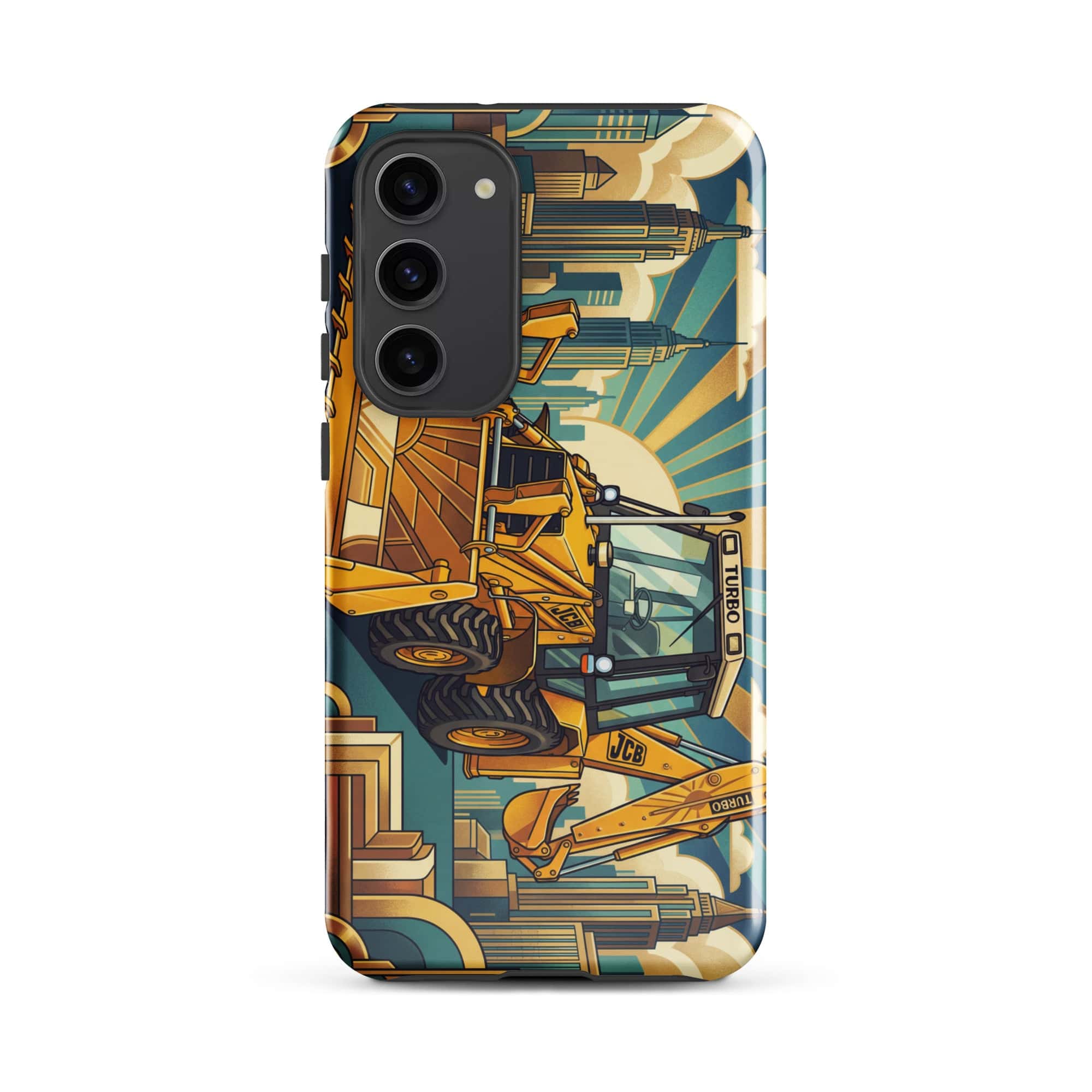 The Tractor Mugs Store Samsung Galaxy S23 Plus JCB 3CX TURBO | Art Deco Tough case for Samsung® Quality Farmers Merch
