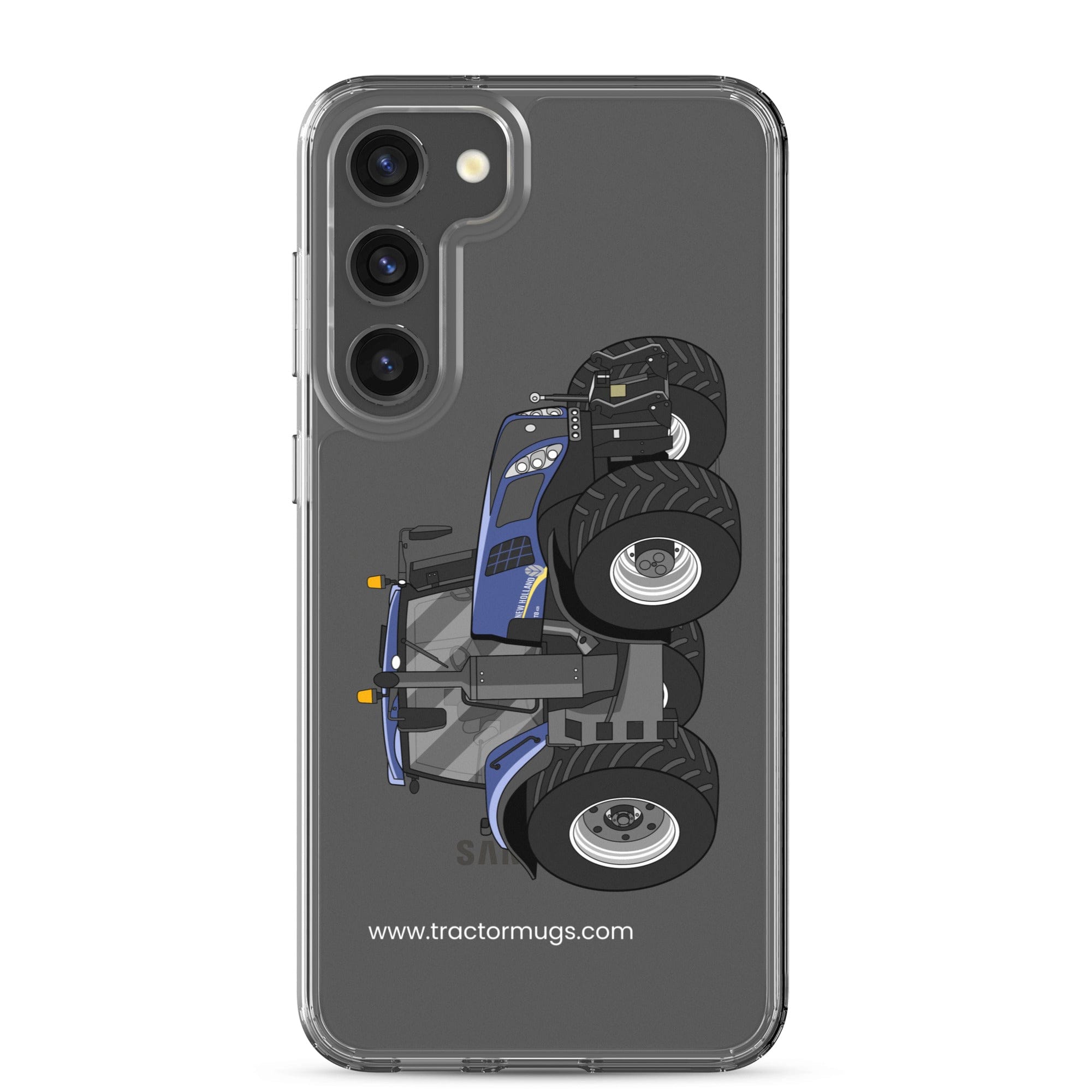 The Tractor Mugs Store Samsung Galaxy S23 Plus New Holland T8 435 | Clear Case for Samsung® Quality Farmers Merch