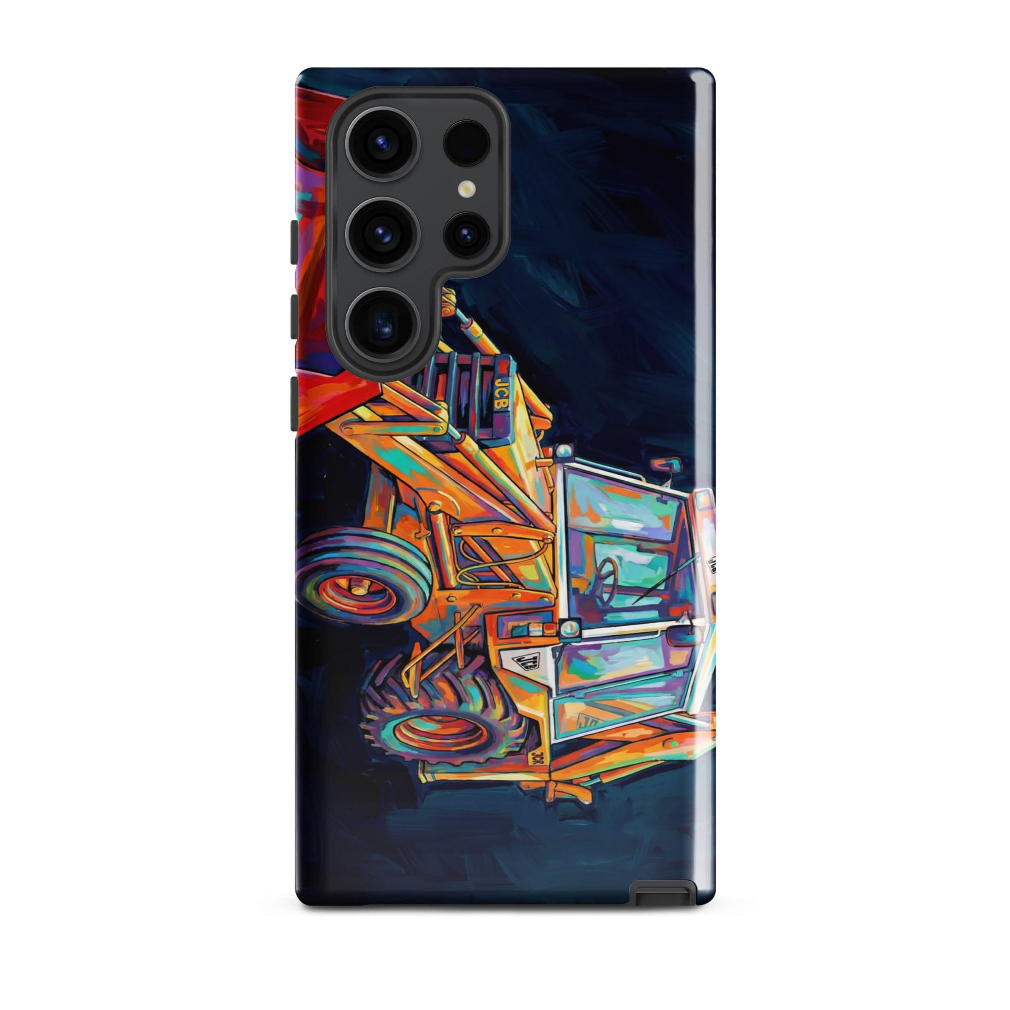 The Tractor Mugs Store Samsung Galaxy S23 Ultra JCB 3CX White Cabin | Splash Art Tough case for Samsung® Quality Farmers Merch