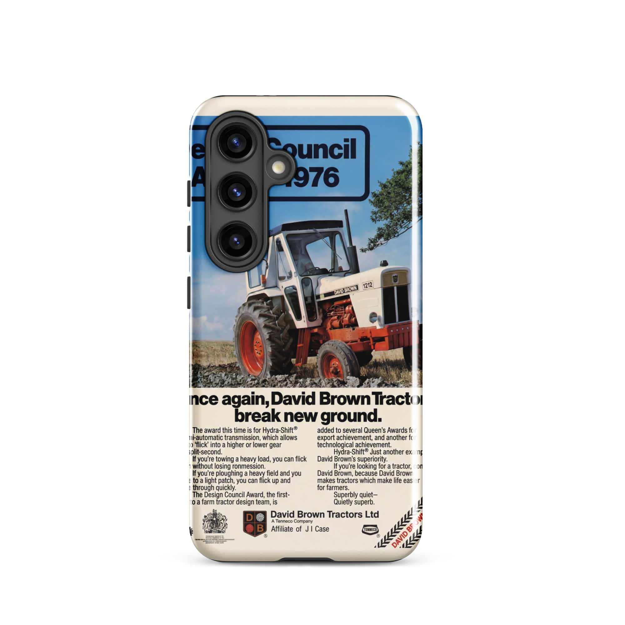 The Tractor Mugs Store Samsung Galaxy S24 David Brown Advert | Tough case for Samsung® Quality Farmers Merch