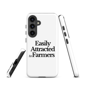 The Tractor Mugs Store Samsung Galaxy S24 EASILY ATTRACTED TO FARMERS | Tough case for Samsung® Quality Farmers Merch