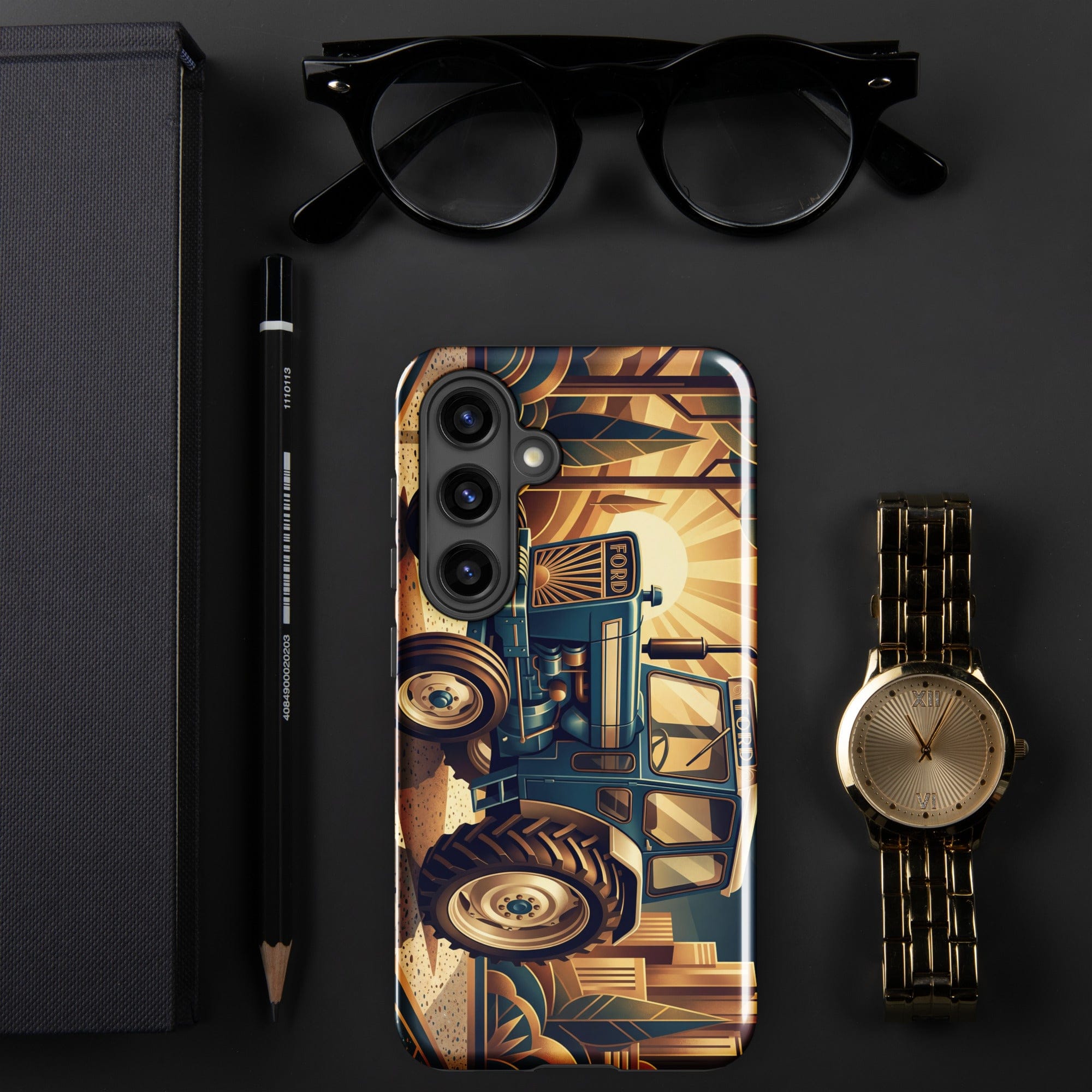 The Tractor Mugs Store Samsung Galaxy S24 Ford 5000 | Art Deco Tough case for Samsung® Quality Farmers Merch