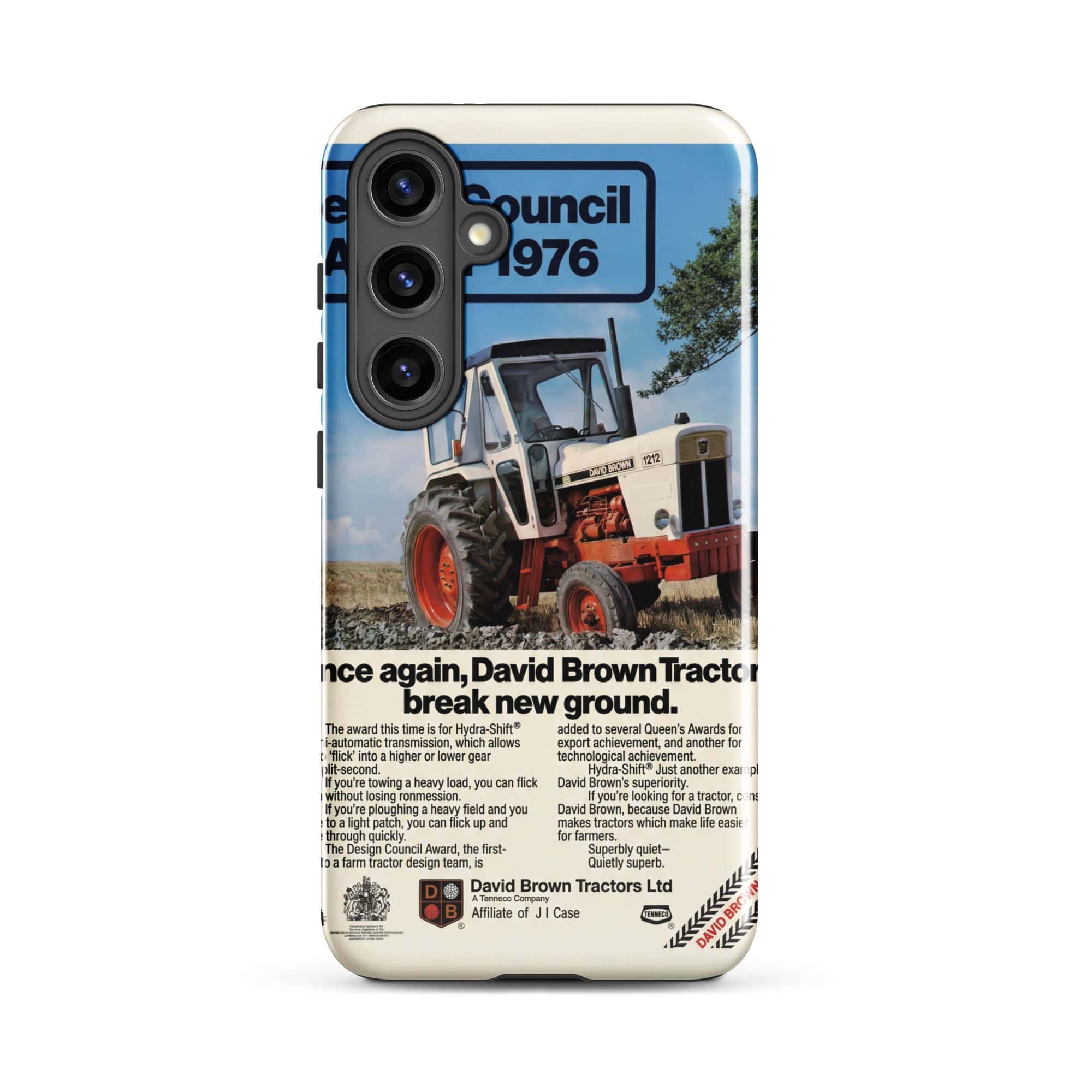 The Tractor Mugs Store Samsung Galaxy S24 Plus David Brown Advert | Tough case for Samsung® Quality Farmers Merch