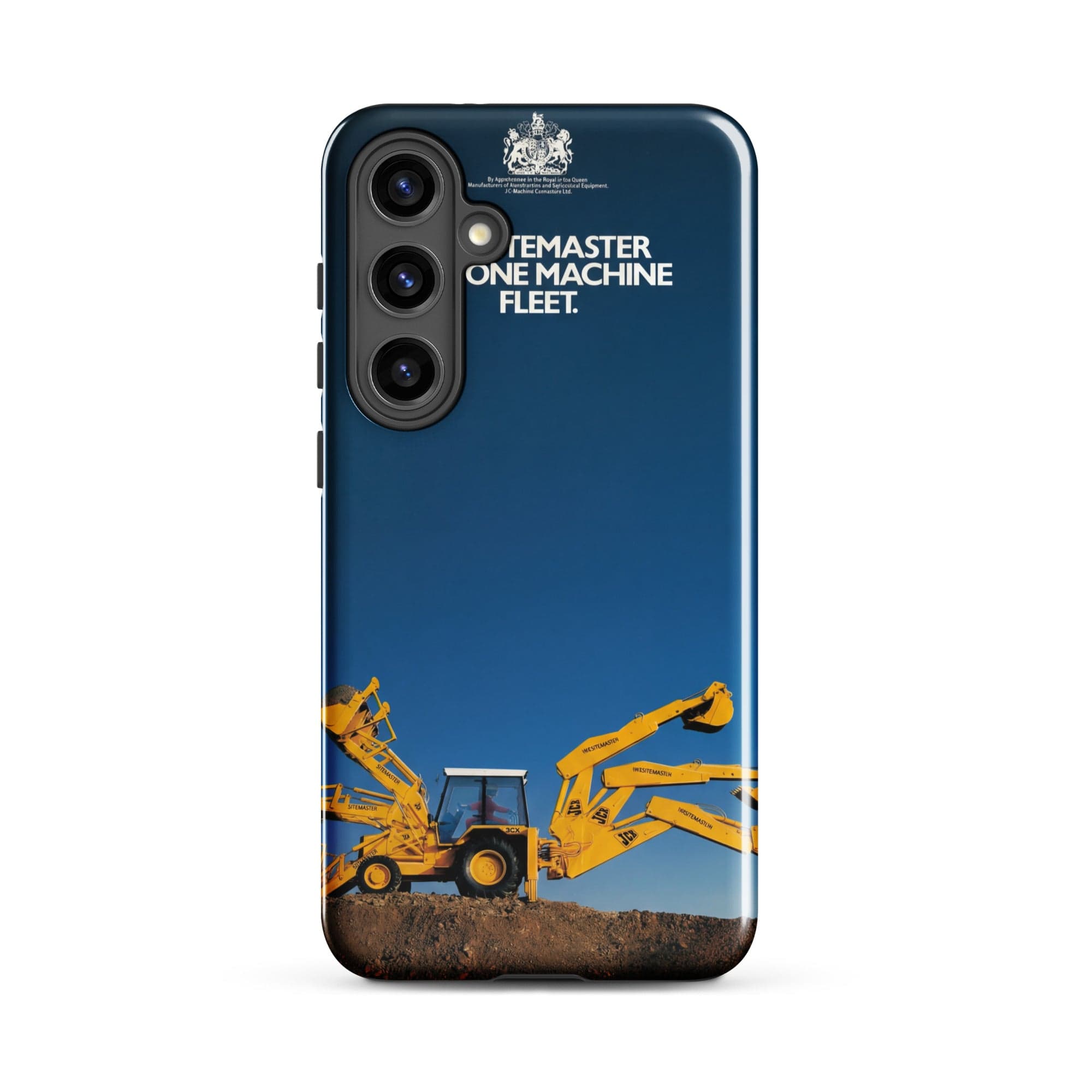 The Tractor Mugs Store Samsung Galaxy S24 Plus JCB 3CX Sitemaster Advert (1988) | Tough case for Samsung® Quality Farmers Merch
