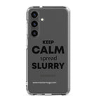 The Tractor Mugs Store Samsung Galaxy S24 Plus KEEP CALM spread SLURRY | Clear Case for Samsung® Quality Farmers Merch