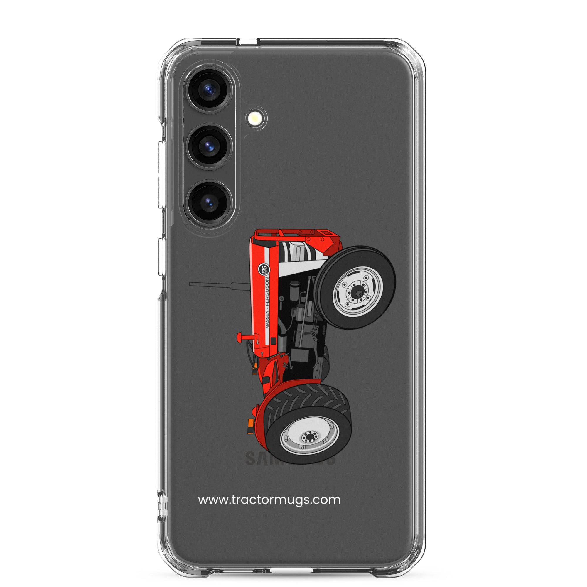 The Tractor Mugs Store Samsung Galaxy S24 Plus Massey Ferguson 135  |  Clear Case for Samsung® Quality Farmers Merch