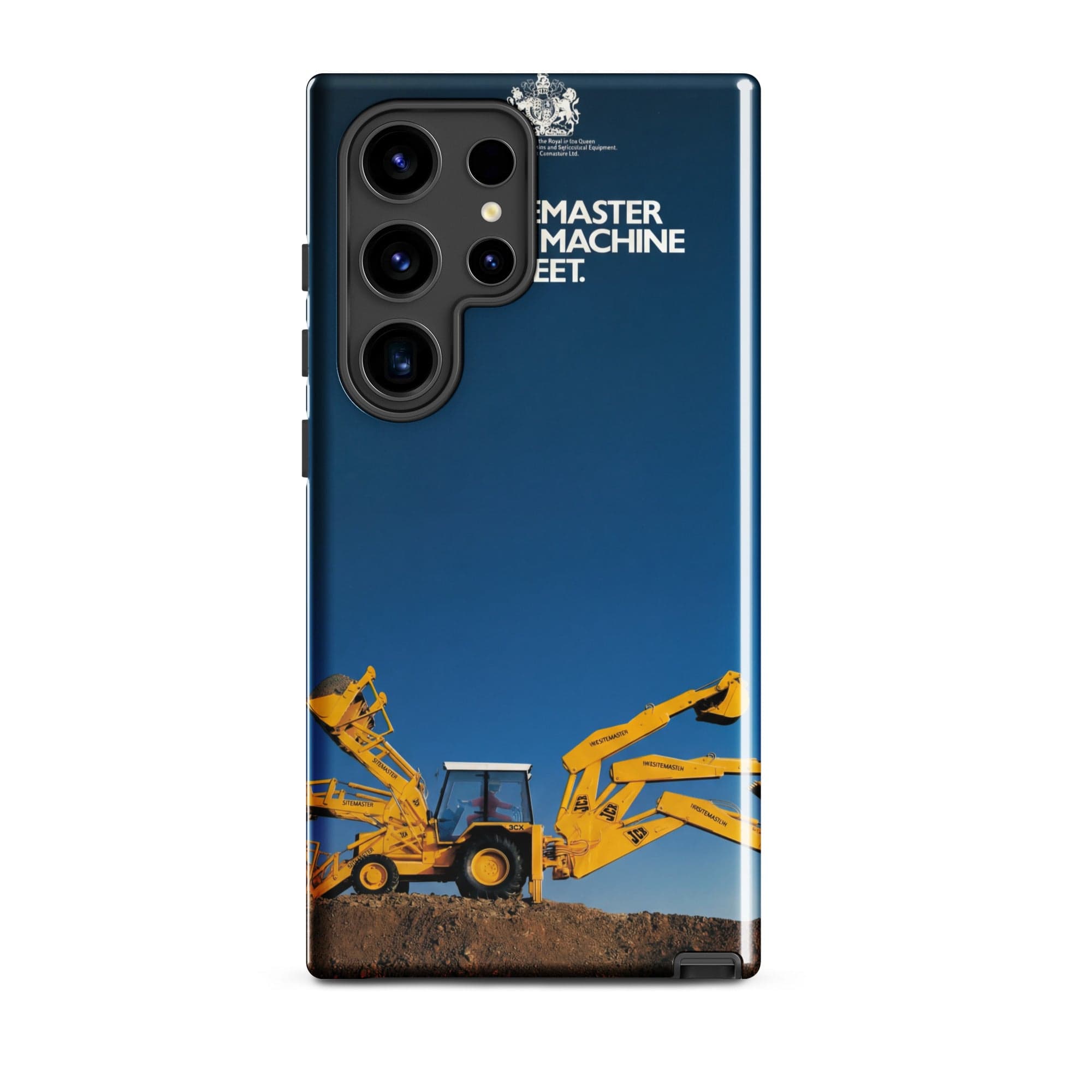 The Tractor Mugs Store Samsung Galaxy S24 Ultra JCB 3CX Sitemaster Advert (1988) | Tough case for Samsung® Quality Farmers Merch