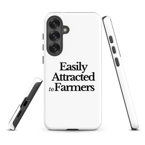 The Tractor Mugs Store Samsung Galaxy S25 Plus EASILY ATTRACTED TO FARMERS | Tough case for Samsung® Quality Farmers Merch