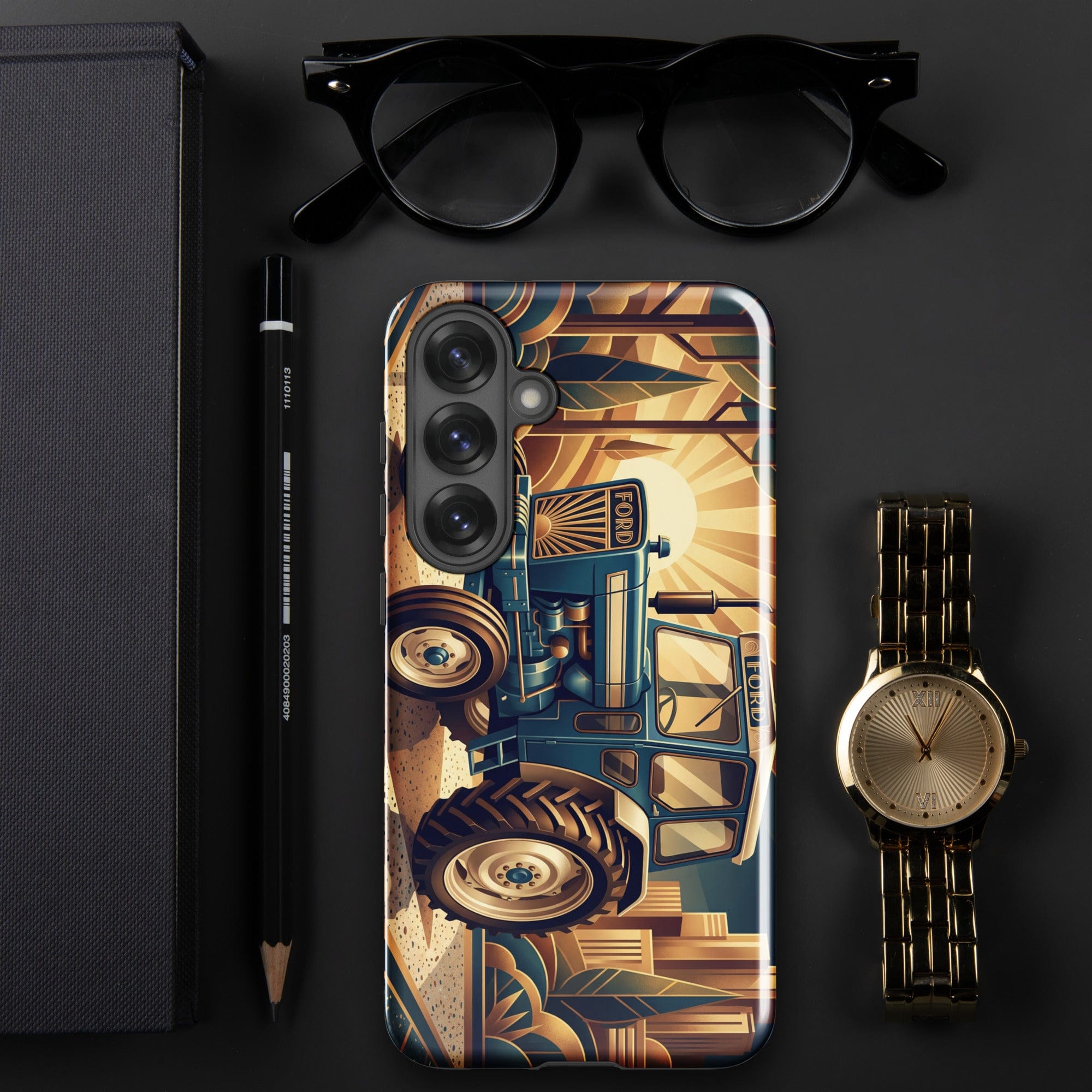 The Tractor Mugs Store Samsung Galaxy S25 Plus Ford 5000 | Art Deco Tough case for Samsung® Quality Farmers Merch