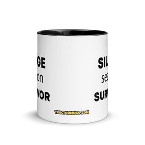 The Tractor Mugs Store Silage Season Survivor  | Mug with Color Inside Quality Farmers Merch