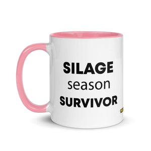 The Tractor Mugs Store Silage Season Survivor  | Mug with Color Inside Quality Farmers Merch