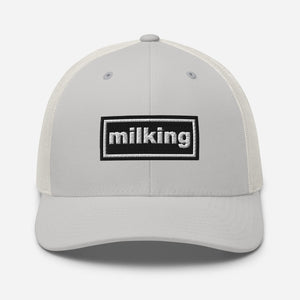 The Tractor Mugs Store Silver Oasis Style Retro Milking | Trucker Cap Quality Farmers Merch