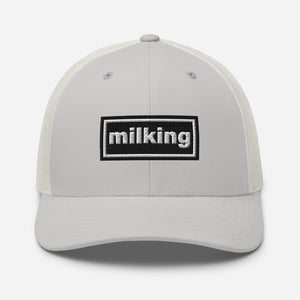 The Tractor Mugs Store Silver Oasis Style Retro Milking | Trucker Cap Quality Farmers Merch