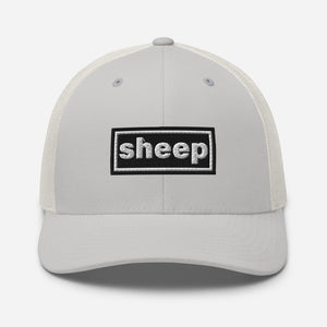 The Tractor Mugs Store Silver Oasis Style Retro Sheep | Trucker Cap Quality Farmers Merch