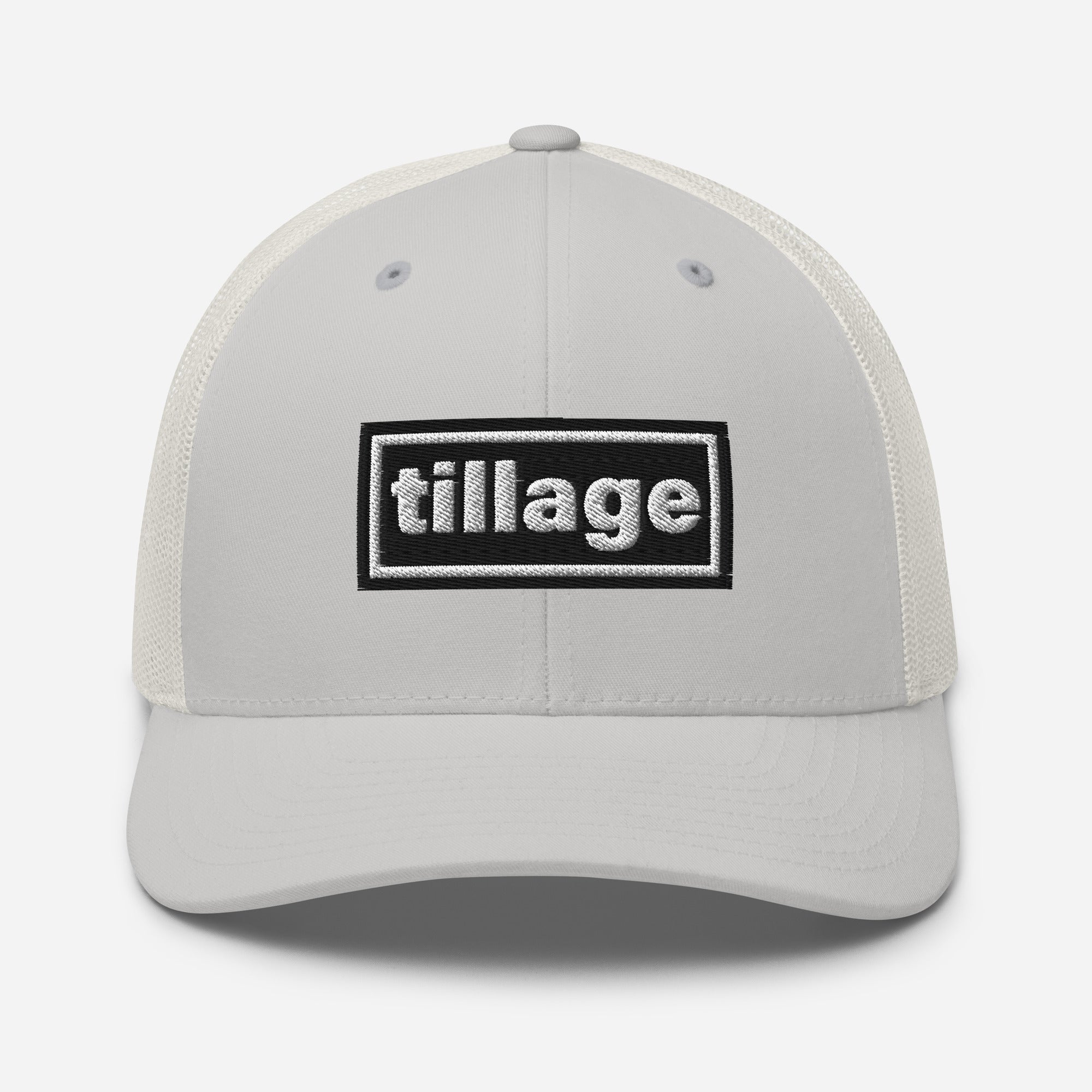 The Tractor Mugs Store Silver Oasis Style Retro Tillage | Trucker Cap Quality Farmers Merch
