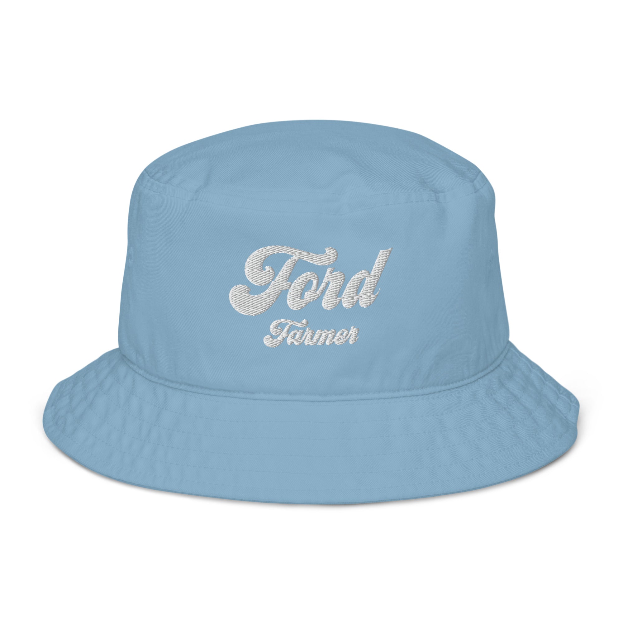 The Tractor Mugs Store Slate Blue Ford Farmer | Organic bucket hat Quality Farmers Merch