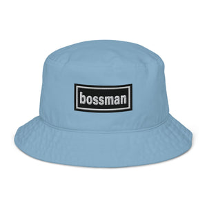 The Tractor Mugs Store Slate Blue Oasis Style Bossman | Organic bucket hat Quality Farmers Merch
