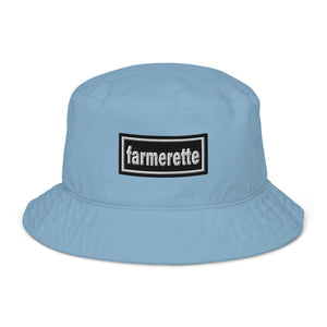 The Tractor Mugs Store Slate Blue Oasis Style Farmerette | Organic bucket hat Quality Farmers Merch