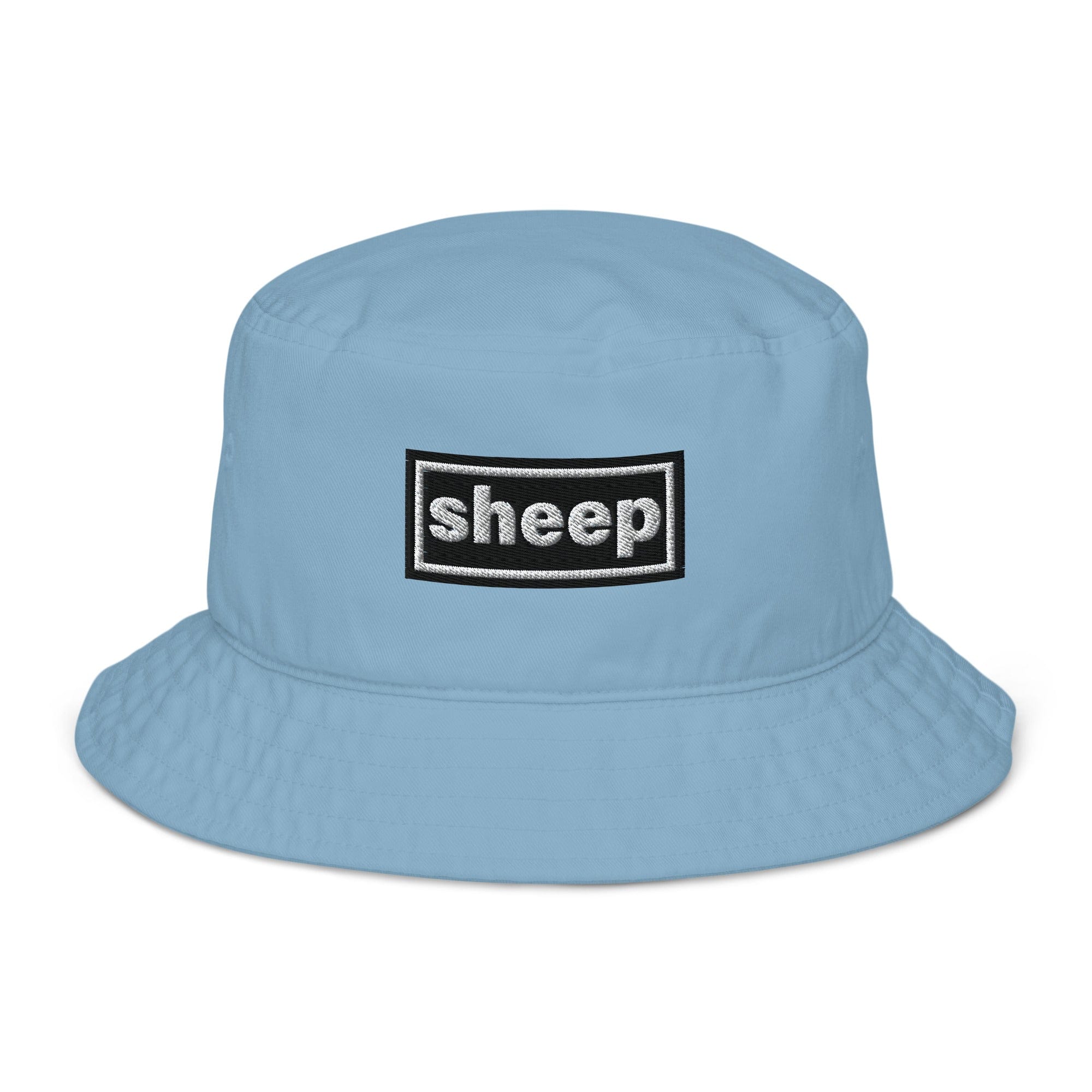 The Tractor Mugs Store Slate Blue Oasis Style Sheep | Organic bucket hat Quality Farmers Merch