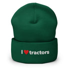 The Tractor Mugs Store Spruce I Love Tractors | Cuffed Beanie Quality Farmers Merch