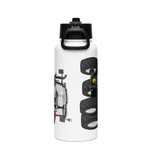 The Tractor Mugs Store Steyr 4120 Plus | Stainless steel water bottle with a straw lid Quality Farmers Merch