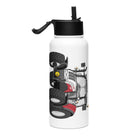 The Tractor Mugs Store Steyr 4120 Plus | Stainless steel water bottle with a straw lid Quality Farmers Merch