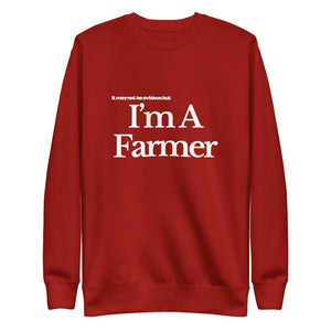 The Tractor Mugs Store Sweatshirt Cardinal / S I'M A FARMER | Unisex Premium Sweatshirt Quality Farmers Merch
