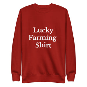 The Tractor Mugs Store Sweatshirt Cardinal / S LUCKY FARMING SHIRT | Unisex Premium Sweatshirt Quality Farmers Merch