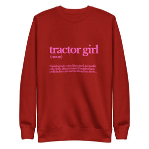 The Tractor Mugs Store Sweatshirt Cardinal / S TRACTOR GIRL | Unisex Premium Sweatshirt Quality Farmers Merch