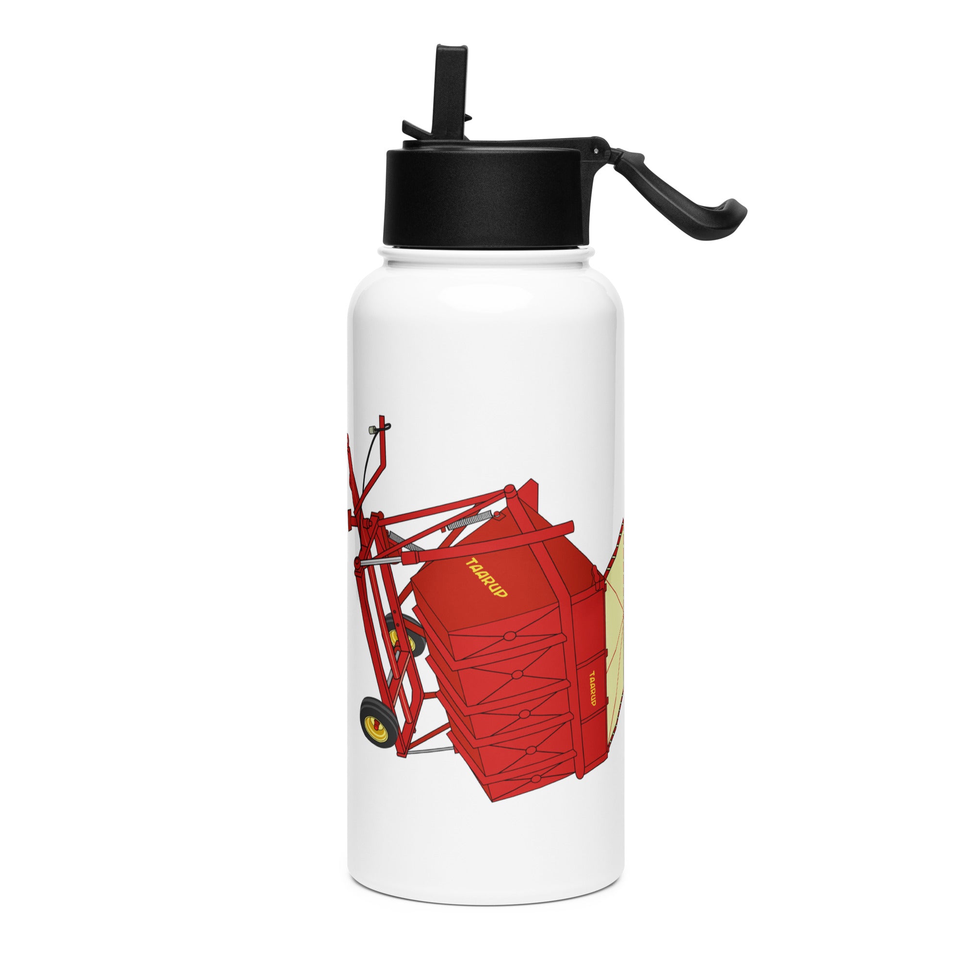 The Tractor Mugs Store Taarup tipvogn T3 Trailer | Stainless steel water bottle with a straw lid Quality Farmers Merch