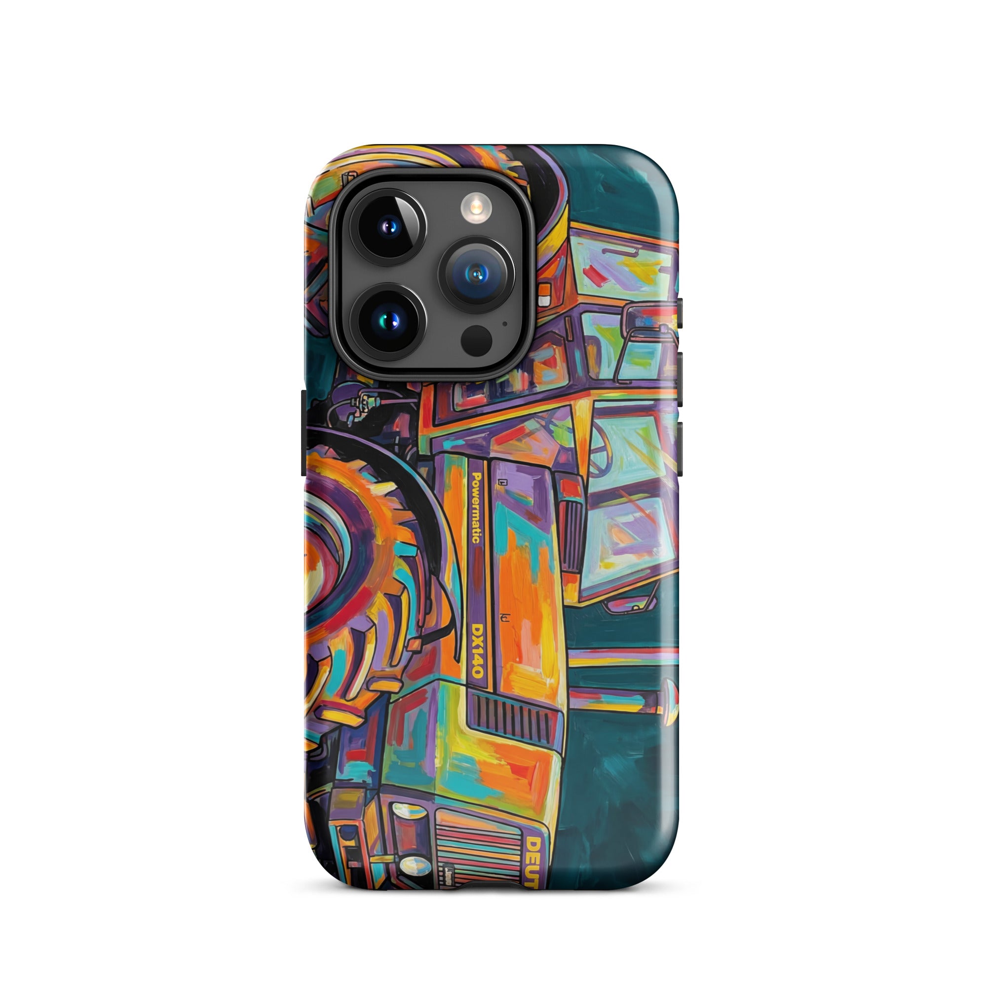 The Tractor Mugs Store Tough Case for iPhone® iPhone 15 Pro Deutz Fahr DX 140 | Splash Art Tough Case for iPhone® Quality Farmers Merch