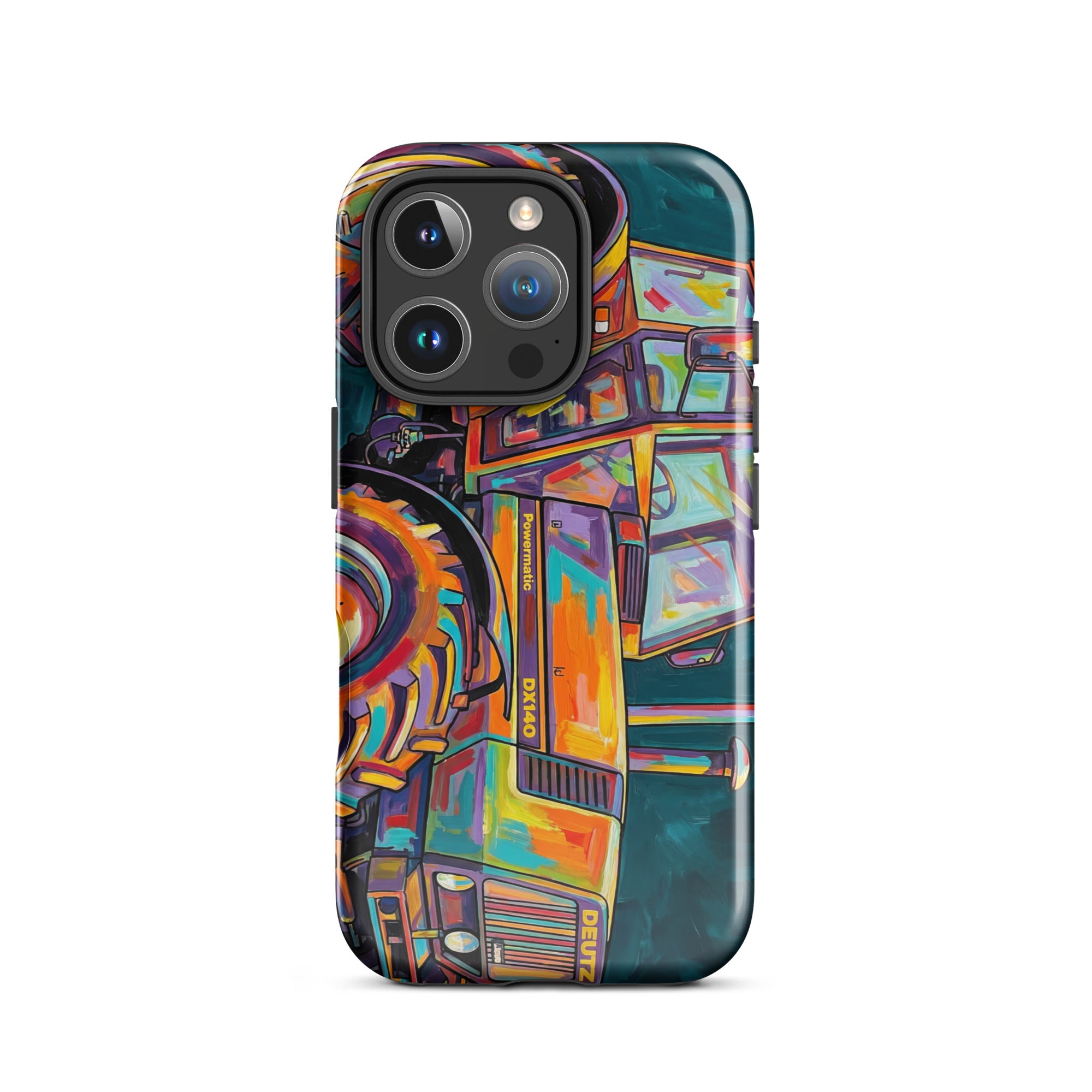 The Tractor Mugs Store Tough Case for iPhone® iPhone 16 Pro Deutz Fahr DX 140 | Splash Art Tough Case for iPhone® Quality Farmers Merch