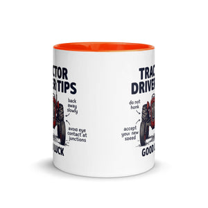 The Tractor Mugs Store Tractor Driving Tips | Mug with Color Inside Quality Farmers Merch