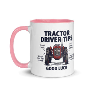 The Tractor Mugs Store Tractor Driving Tips | Mug with Color Inside Quality Farmers Merch