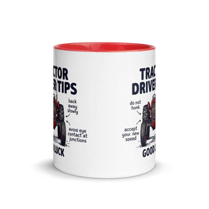 The Tractor Mugs Store Tractor Driving Tips | Mug with Color Inside Quality Farmers Merch