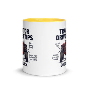 The Tractor Mugs Store Tractor Driving Tips | Mug with Color Inside Quality Farmers Merch
